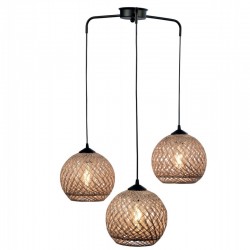 Φωτιστικό Πολύφωτο 3φ Μέταλλο Μαύρο/Μπάλα Σχοινί Ε27 - Arkolight