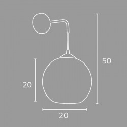 Απλίκα Μπάλα Σχοινί Natural Μαύρο Φ20 Ε27 - Arkolight