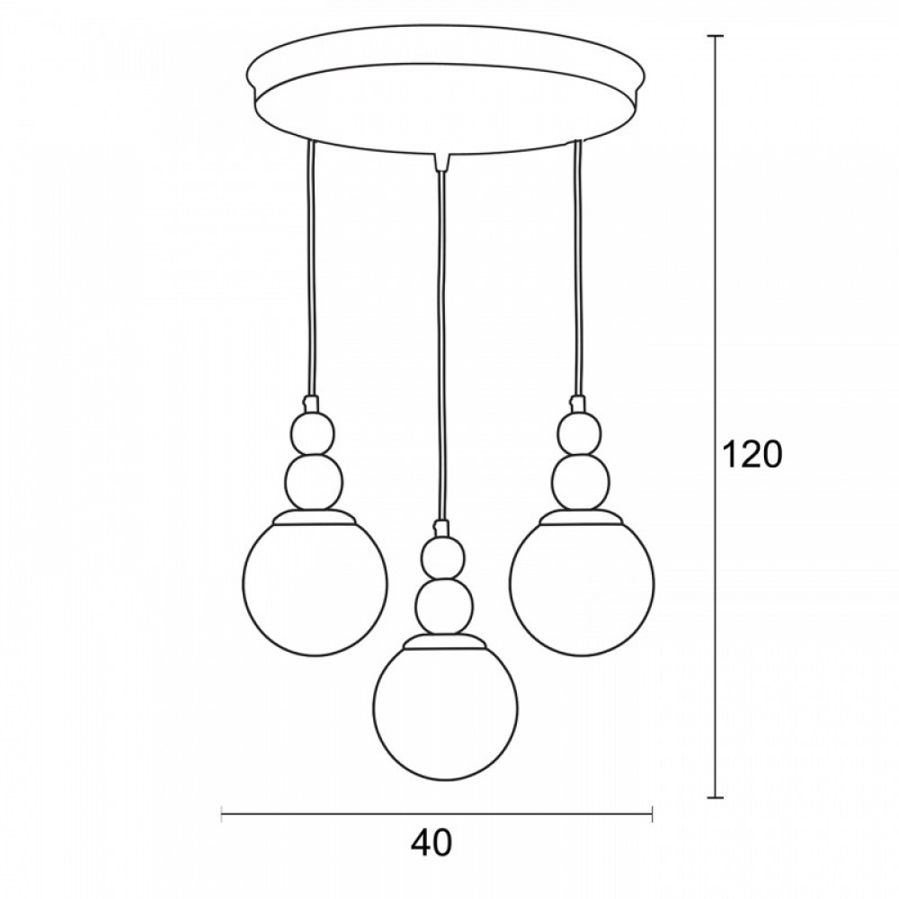 Φωτιστικό Πολύφωτο 3φ Μέταλλο/Γυαλί Μαύρο 3XE27 - ARKOLIGHT