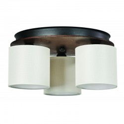 Φωτιστικό Οροφής 3φ Ξύλο/Αμπαζούρ Μπεζ 3x E27 - ARKOLIGHT