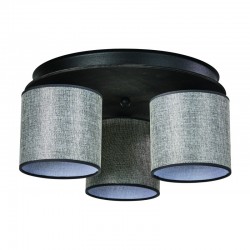 Φωτιστικό Οροφής 3φ Ξύλο/Αμπαζούρ γκρι 3x E27 - ARKOLIGHT