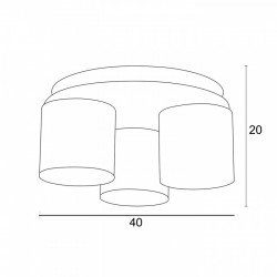 Φωτιστικό Οροφής 3φ Ξύλο/Αμπαζούρ Μπεζ 3x E27 - ARKOLIGHT