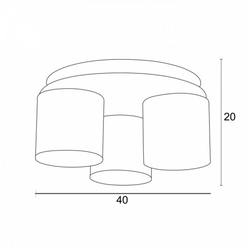 Φωτιστικό Οροφής 3φ Ξύλο/Αμπαζούρ γκρι 3x E27 - ARKOLIGHT