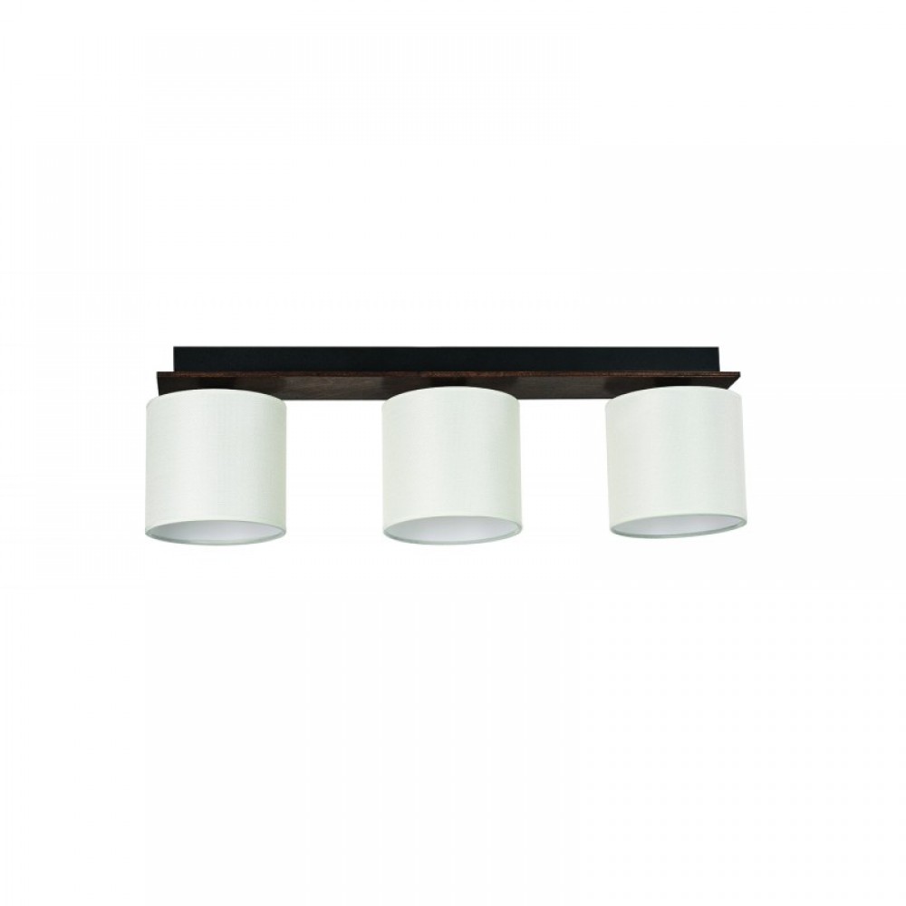 Φωτιστικό Οροφής 3φ Ξύλο/Αμπαζούρ Μπεζ 3x E27 - ARKOLIGHT