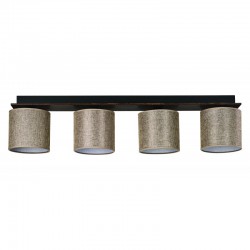 Φωτιστικό Οροφής 4φ Ξύλο/Αμπαζούρ μόκα 4x E27 - ARKOLIGHT