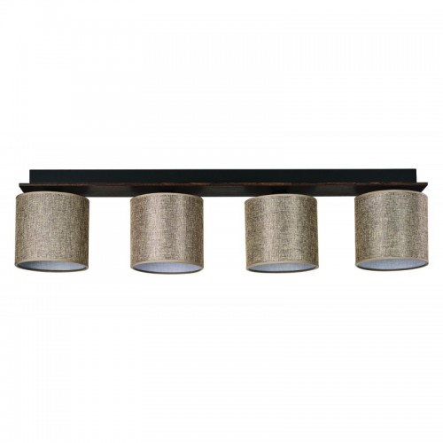 Φωτιστικό Οροφής 4φ Ξύλο/Αμπαζούρ μόκα 4x E27 - ARKOLIGHT