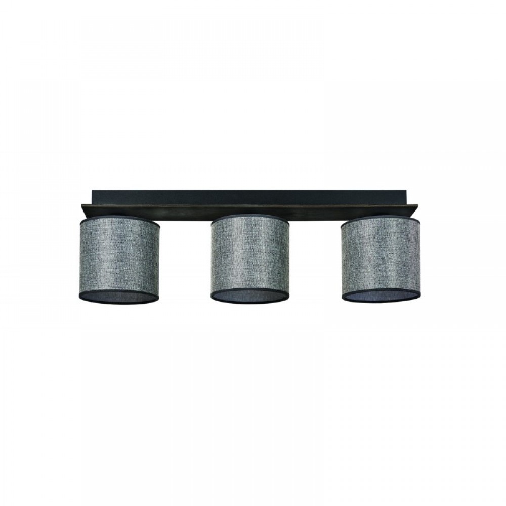 Φωτιστικό Οροφής 3φ Ξύλο/Αμπαζούρ Γκρι 3x E27 - ARKOLIGHT