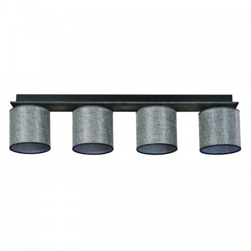 Φωτιστικό Οροφής 4φ Ξύλο/Αμπαζούρ Γκρι 4x E27 - ARKOLIGHT