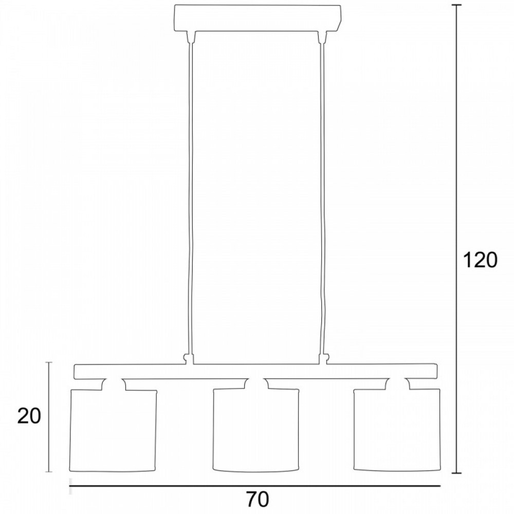 Φωτιστικό Πολύφωτο 3φ Μέταλλο/Αμπαζούρ λευκό 3xE27 - ARKOLIGHT