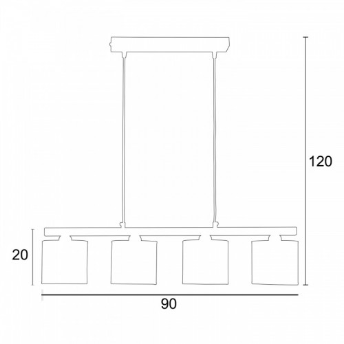 Φωτιστικό Πολύφωτο 4φ Μέταλλο/Αμπαζούρ λευκό 4xE27 - ARKOLIGHT