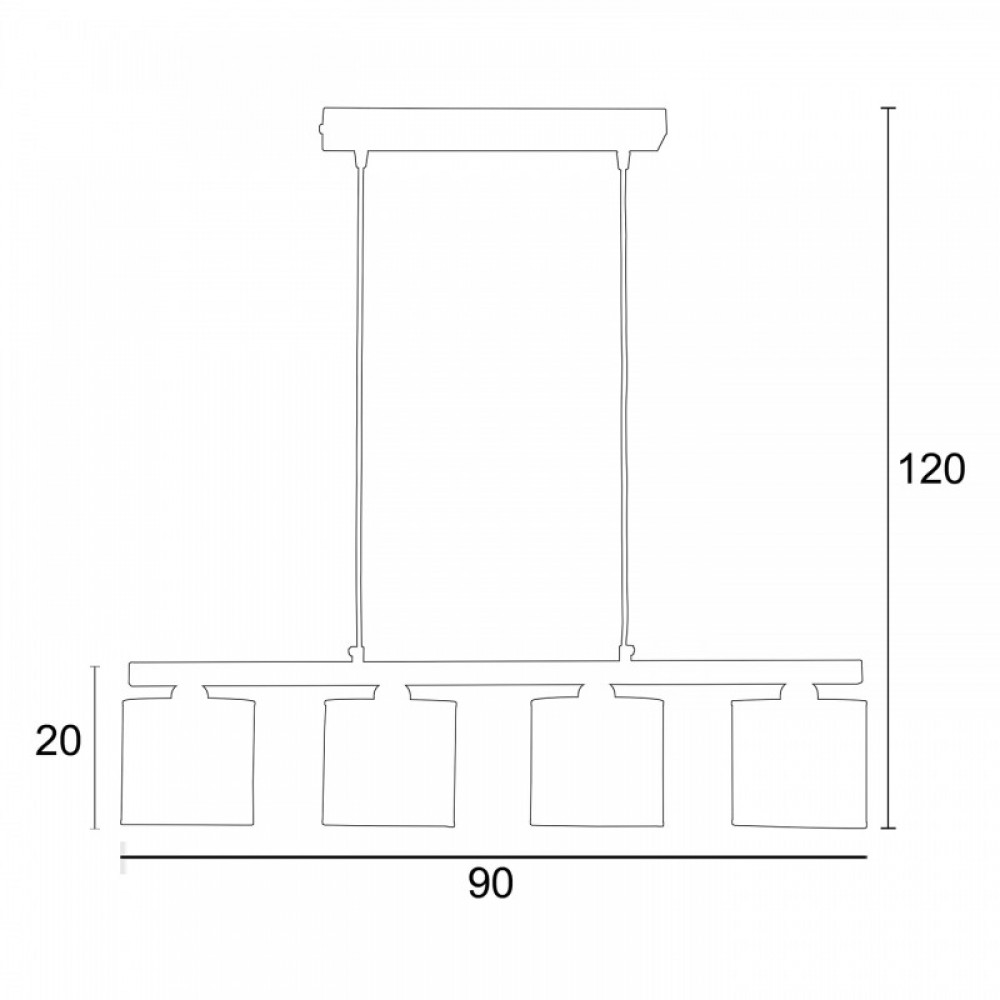 Φωτιστικό Πολύφωτο 4φ Μέταλλο/Αμπαζούρ μαύρο 4xE27 - ARKOLIGHT