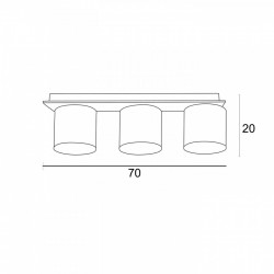 Φωτιστικό Οροφής 3φ Ξύλο/Αμπαζούρ μόκα 3x E27 - ARKOLIGHT