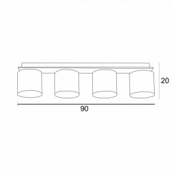 Φωτιστικό Οροφής 4φ Ξύλο/Αμπαζούρ Γκρι 4x E27 - ARKOLIGHT