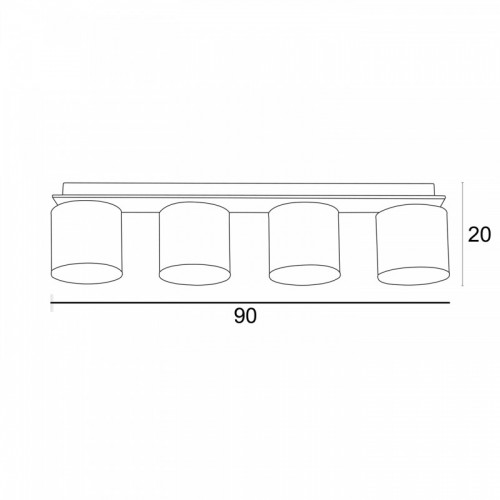 Φωτιστικό Οροφής 4φ Ξύλο/Αμπαζούρ Γκρι 4x E27 - ARKOLIGHT