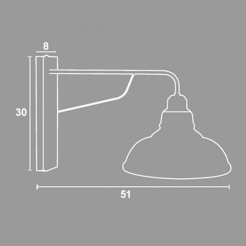 Απλίκα Γυαλί/Μέταλλο Σκουριά Ε27 - Arkolight