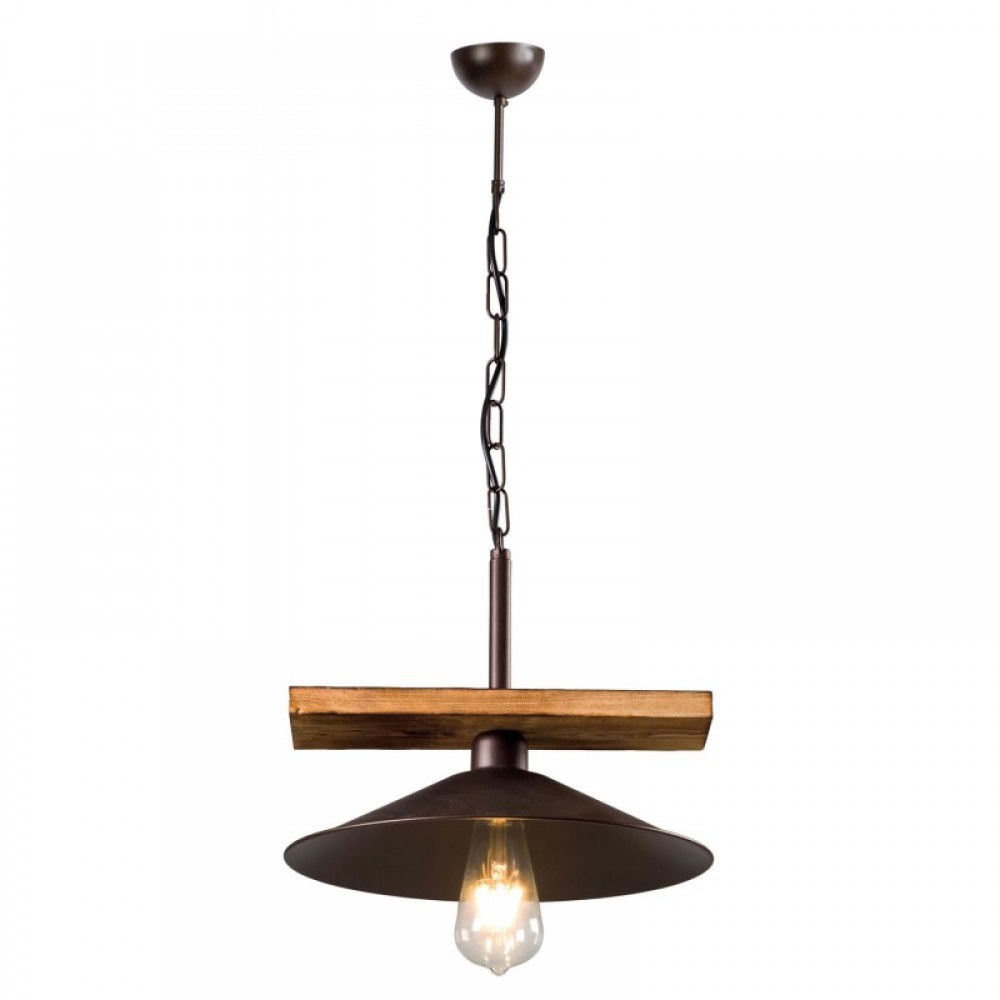 Φωτιστικό Μονόφωτο Από Ξύλο Και Μέταλλο Σκουριά 1xE27 - Arkolight