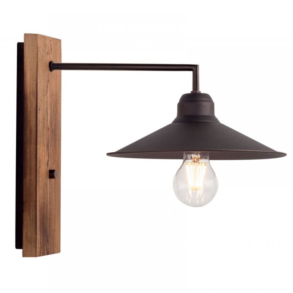 Απλίκα Από Ξύλο Και Μέταλλο Σκουριά 1xE27 - Arkolight