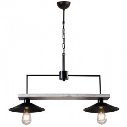 Φωτιστικό Δίφωτο Από Ξύλο Λευκό Ντεκαπέ Και Μέταλλο 2xE27 - Arkolight