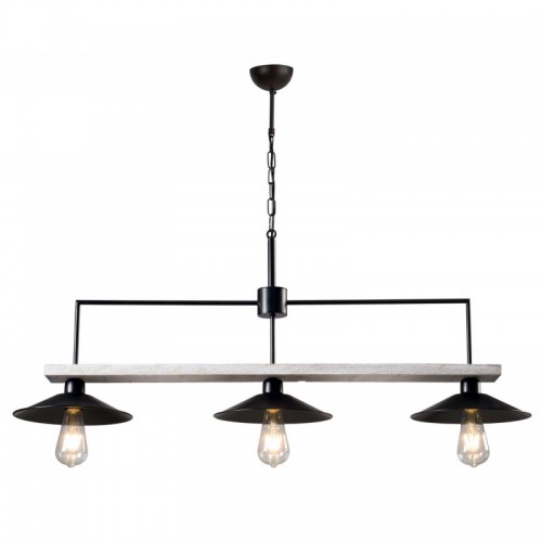 Φωτιστικό Τρίφωτο Από Ξύλο Λευκό Ντεκαπέ Και Μέταλλο 3xE27 - Arkolight