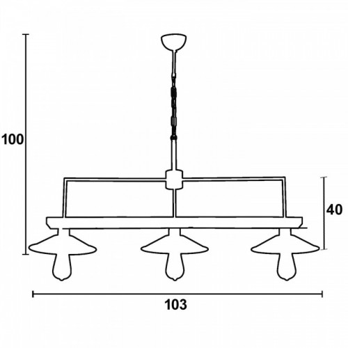 Φωτιστικό Τρίφωτο Από Ξύλο Λευκό Ντεκαπέ Και Μέταλλο 3xE27 - Arkolight