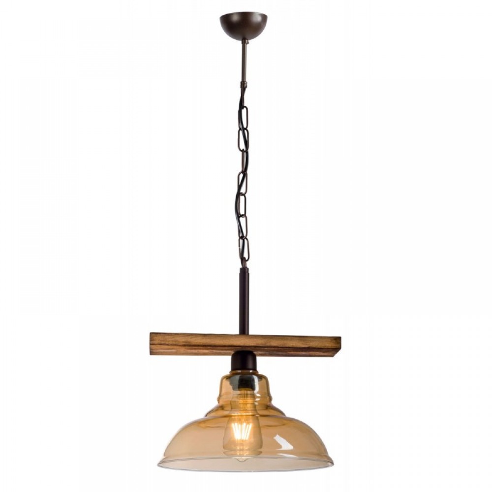 Φωτιστικό Μονόφωτο Από Ξύλο Και Γυαλί Μελί 1xE27 - Arkolight