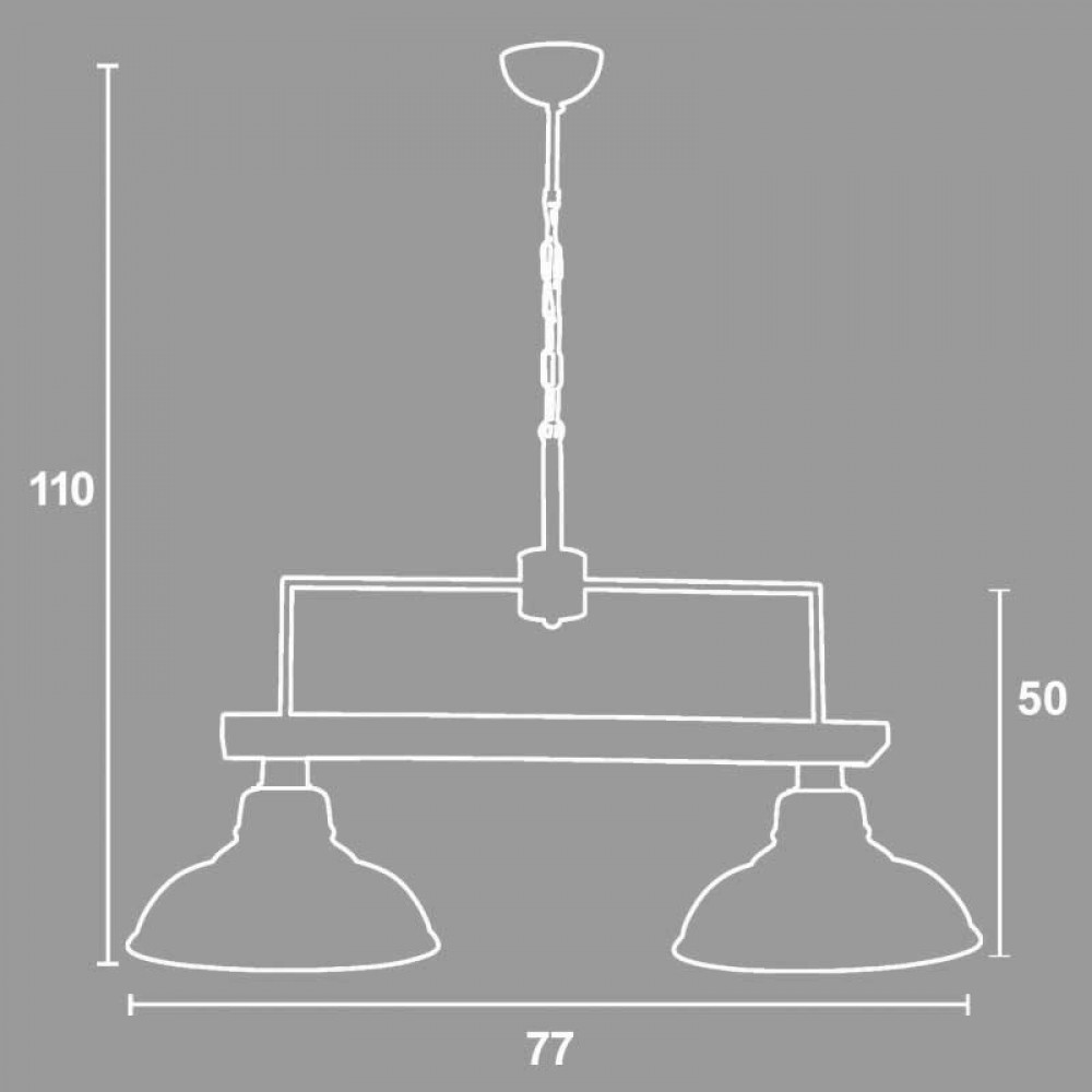 Φωτιστικό Δίφωτο Από Ξύλο Και Γυαλί Μελί 2xE27 - Arkolight
