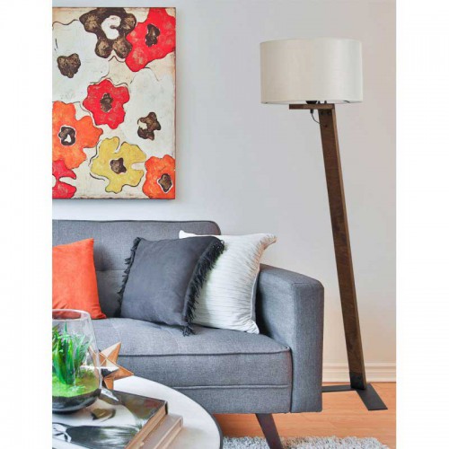 Φωτιστικό Δαπέδου Φωτιστικό Ξύλο/Αμπαζούρ Σε Μόκα Χρώμα 1xE27 - Arkolight