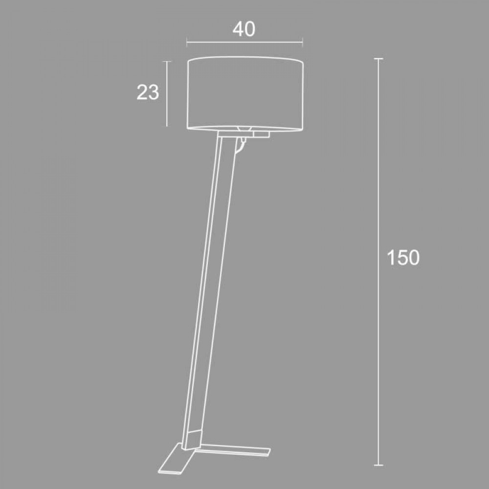 Φωτιστικό Δαπέδου Φωτιστικό Ξύλο/Αμπαζούρ Σε Γκρι Χρώμα 1xE27 - Arkolight