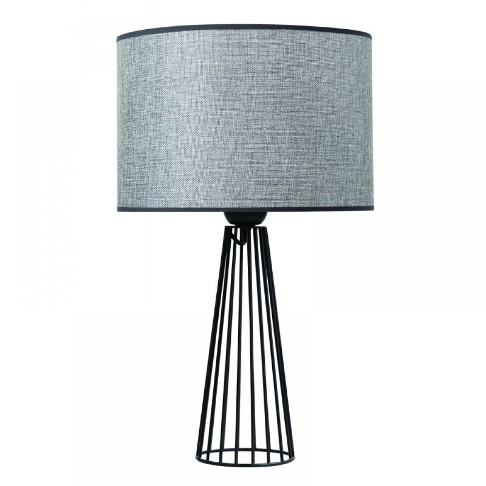 Επιτραπέζια λάμπα μέταλλο μαύρο αμπαζούρ Γκρι 1xE27 - ARKOLIGHT