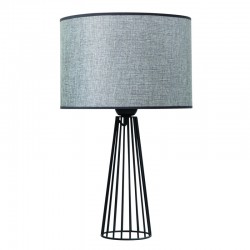 Επιτραπέζια λάμπα μέταλλο μαύρο αμπαζούρ Γκρι 1xE27 - ARKOLIGHT