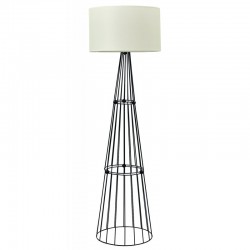 Φωτιστικό δαπέδου μέταλλο μαύρο αμπαζούρ Μπεζ 1xE27 - ARKOLIGHT