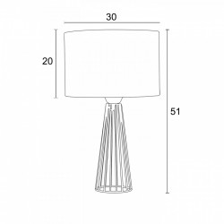Επιτραπέζια λάμπα μέταλλο μαύρο αμπαζούρ Γκρι 1xE27 - ARKOLIGHT