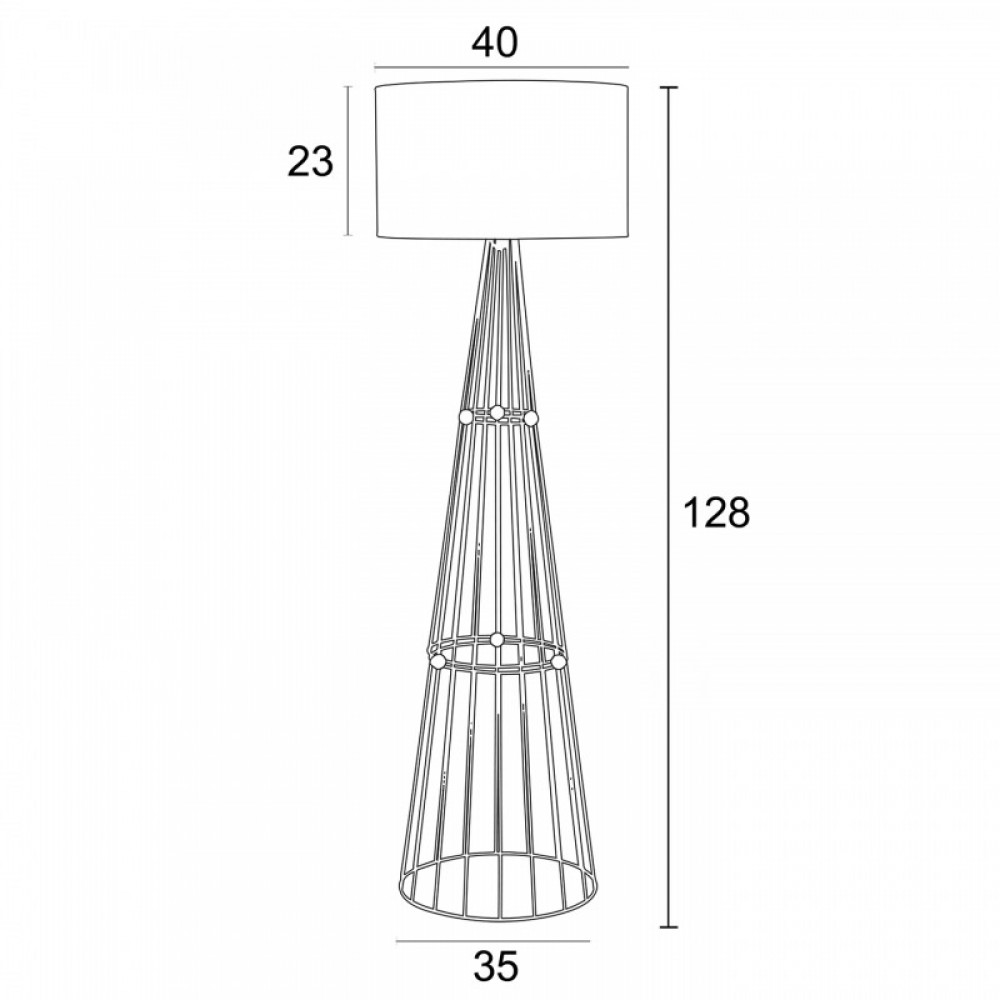 Φωτιστικό δαπέδου μέταλλο μαύρο αμπαζούρ μόκα 1xE27 - ARKOLIGHT