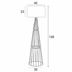 Φωτιστικό δαπέδου μέταλλο μαύρο αμπαζούρ Γκρι 1xE27 - ARKOLIGHT