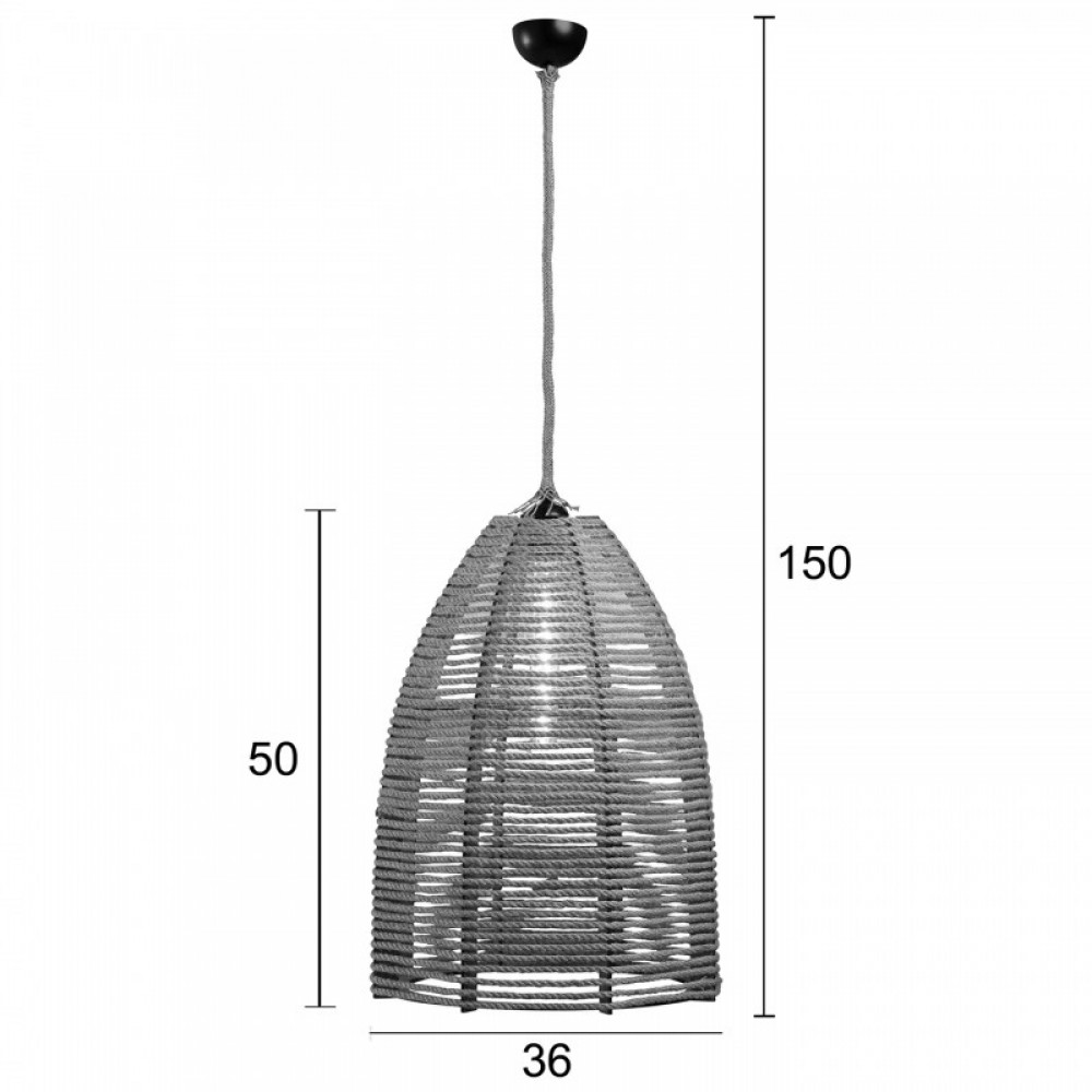 Φωτιστικό μονόφωτο σχοινί natural Ε27 Φ36 - ARKOLIGHT