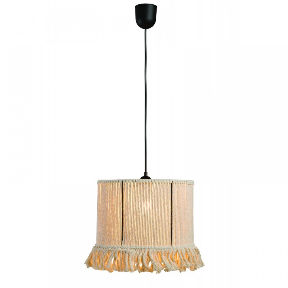 Φωτιστικό μονόφωτο BOHO σχοινί εκρού E27 Φ35 - ARKOLIGHT