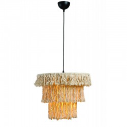 Φωτιστικό μονόφωτο BOHO σχοινί εκρού E27 Φ40 - ARKOLIGHT