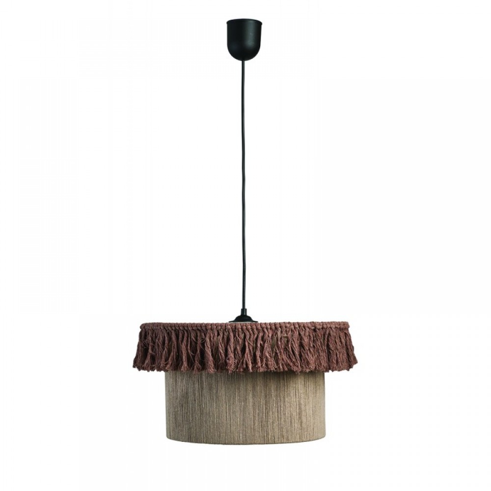 Φωτιστικό μονόφωτο BOHO σχοινί καφέ/μελί E27 Φ40 - ARKOLIGHT