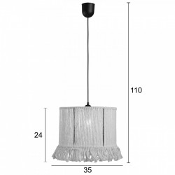 Φωτιστικό μονόφωτο BOHO σχοινί εκρού E27 Φ35 - ARKOLIGHT