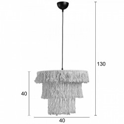 Φωτιστικό μονόφωτο BOHO σχοινί εκρού E27 Φ40 - ARKOLIGHT