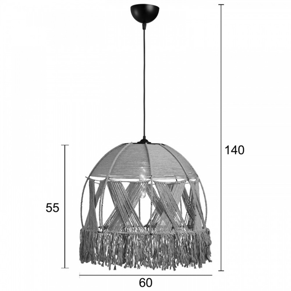 Φωτιστικό μονόφωτο σχοινί natural Φ60 1xE27 - ARKOLIGHT