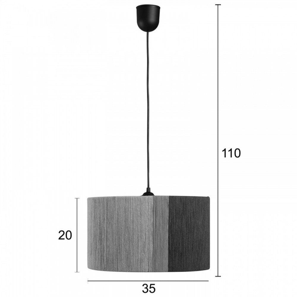Φωτιστικό μονόφωτο σχοινί λαδί/πορτοκαλι Ε27 Φ35 - ARKOLIGHT