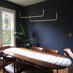 ΚΡΕΜΑΣΤΟ ΦΩΤΙΣΤΙΚΟ LED BILBO GOLD ΜΕ ΑΣΥΡΜΑΤΟ ΤΗΛΕΧΕΙΡΙΣΜΟ - DIMMABLE 56W - LEGGENDA