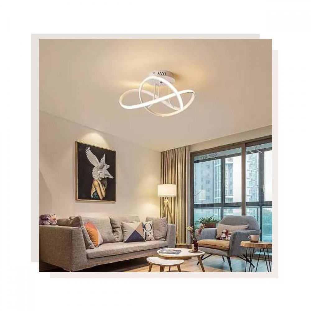 LED Πλαφονιέρα Λευκή Με Φωτισμό 3 Σε 1- 58W VALENCIA - LEGGENDA