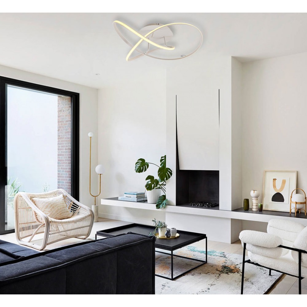 LED Πλαφονιέρα Λευκή Με Φωτισμό 3 Σε 1- 58W VALENCIA - LEGGENDA