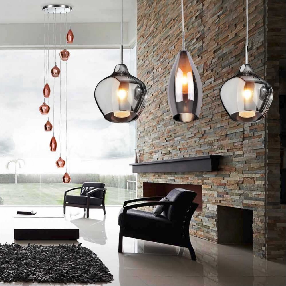 Κρεμαστό Φωτιστικό Πολύφωτο Από Γυαλί Σε Διάφορα Χρώματα - 9x G9 max 40W Amber Milano 9 - AZzardo