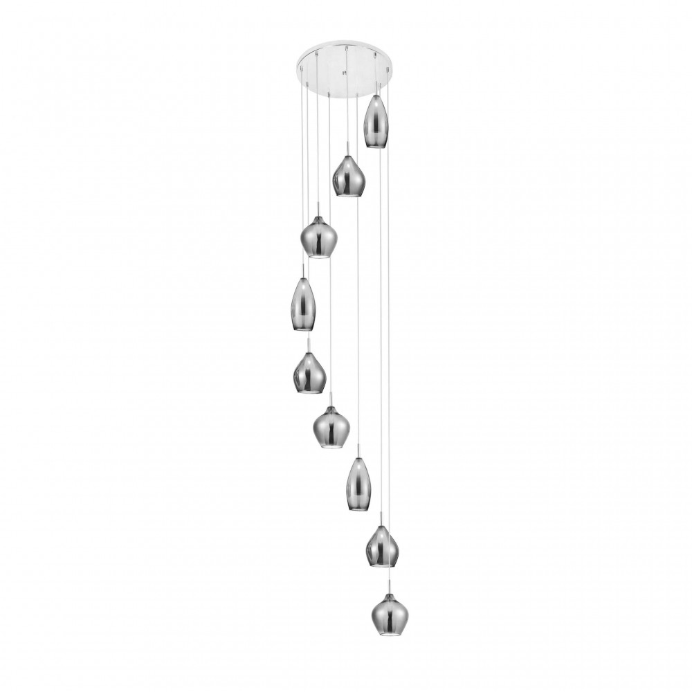 Κρεμαστό Φωτιστικό Πολύφωτο Από Γυαλί Σε Διάφορα Χρώματα - 9x G9 max 40W Amber Milano 9 - AZzardo