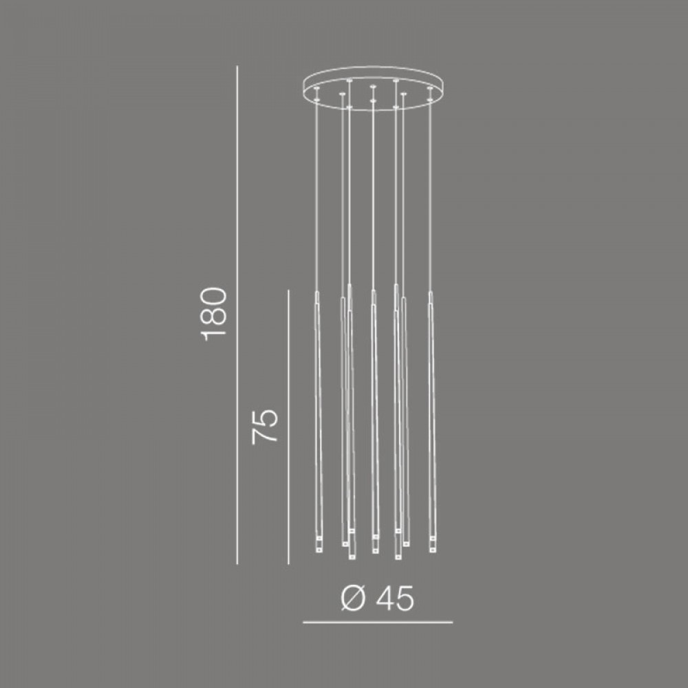 LED Κρεμαστό Φωτιστικό Πολύφωτο Σε Διάφορα Χρώματα 36W LOUISE 12 - AZzardo