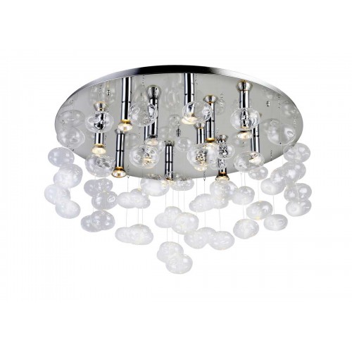 Φωτιστικό Οροφής Από Γυαλί Διάφανο - 10x GU10 40W Luvia 80 - AZzardo