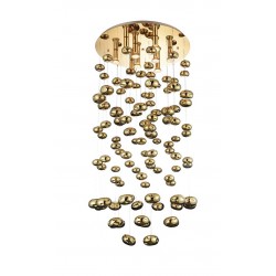 Κρεμαστό Φωτιστικό Από Γυαλί Σε Χρυσό Χρώμα - 9x GU10 40W Luvia XL - AZzardo